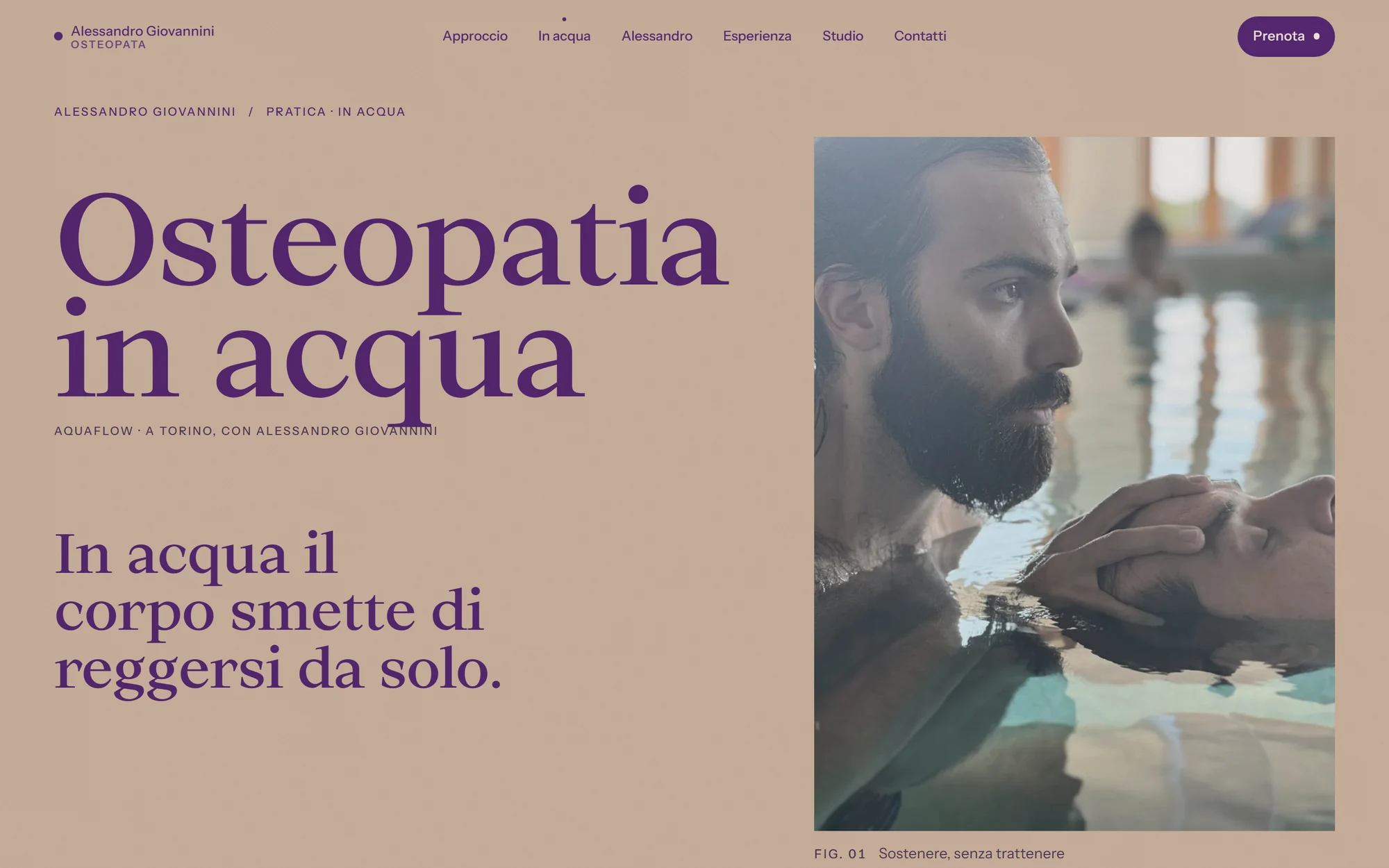 AquaFlow, l’osteopatia in acqua, ha una pagina sua: è la pratica che distingue lo studio e meritava spazio proprio.